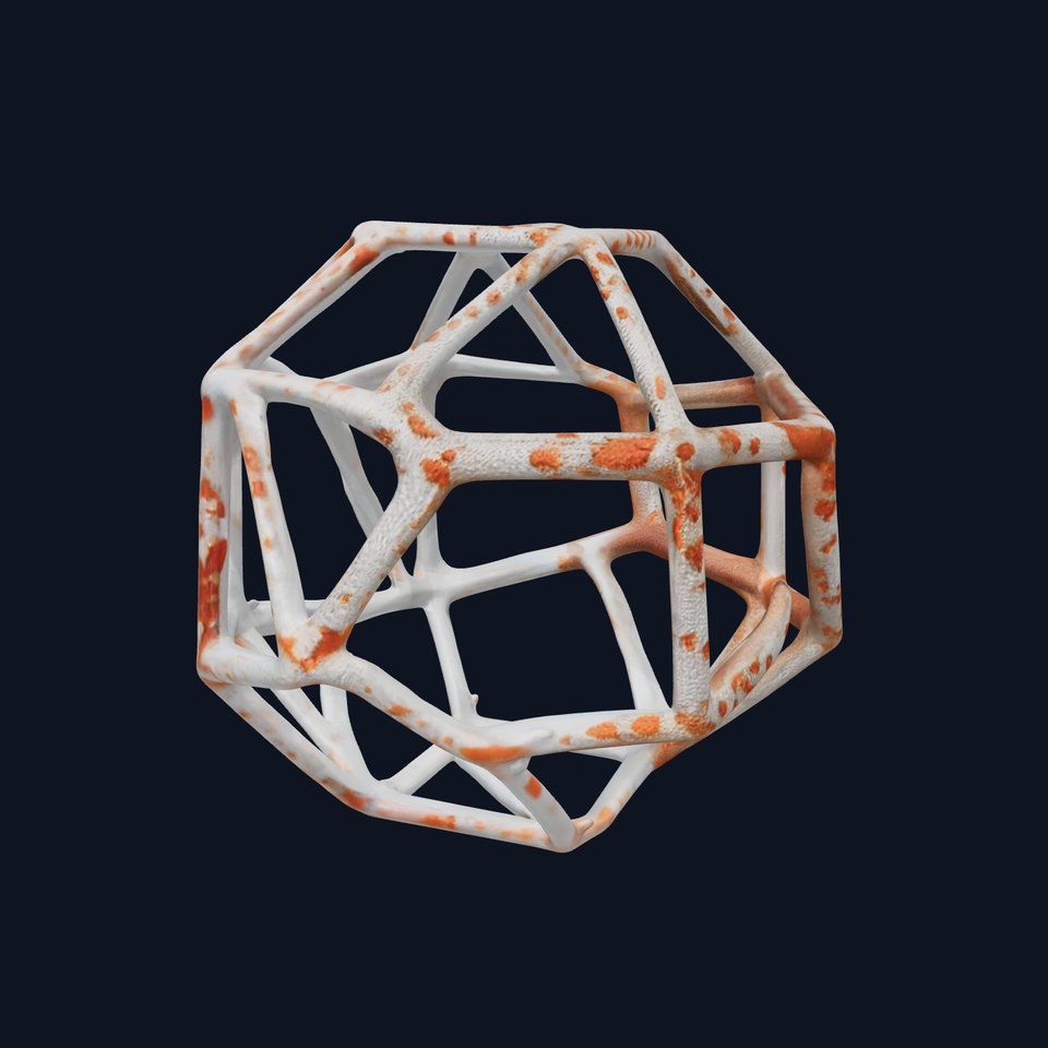 Geometric Wireframe Model Pack with Rusty Texture